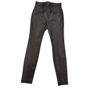 A Stars Faux Leather High Waisted Leggings Black Pull‎ On Pants